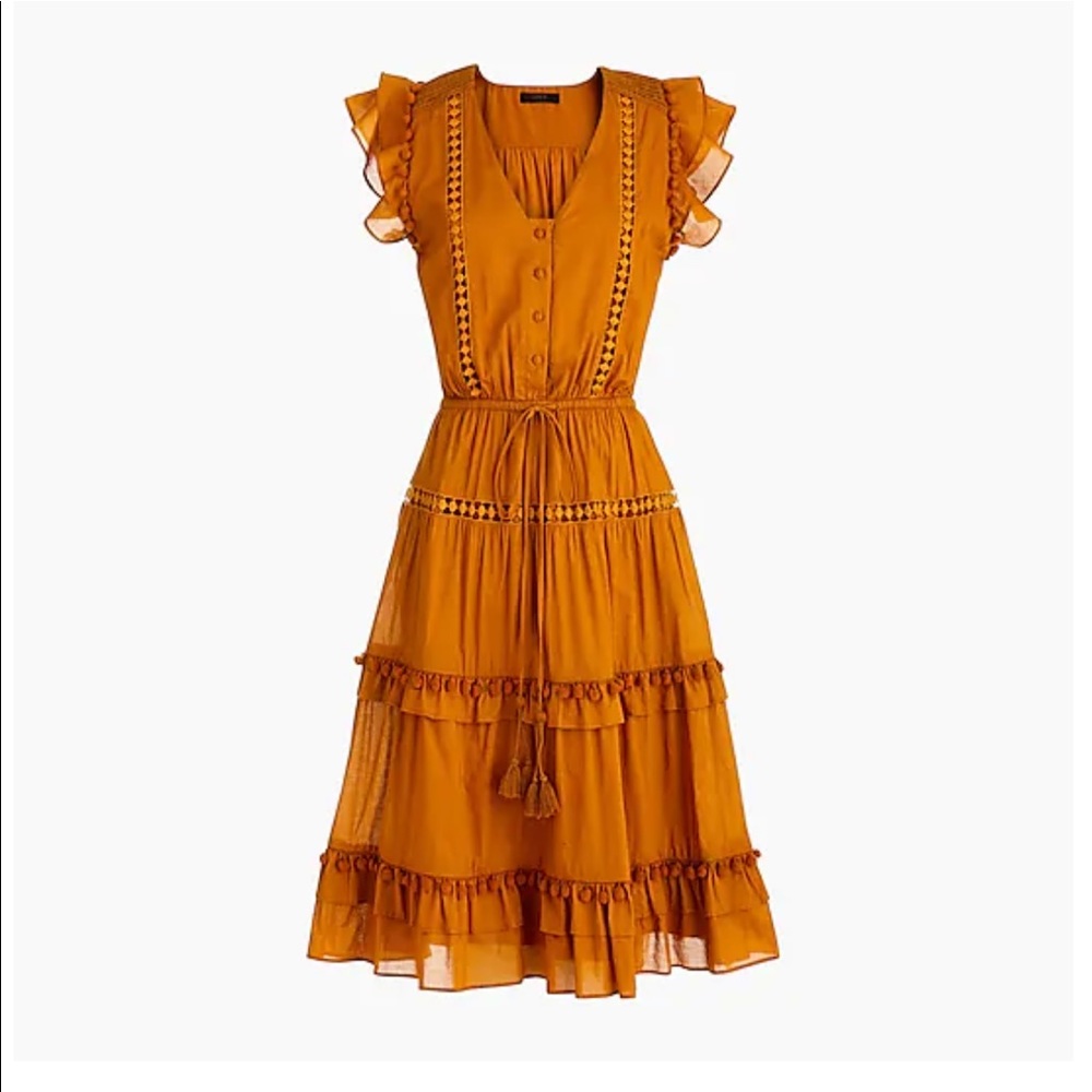J. Crew Bohemian Pom Pom Dress